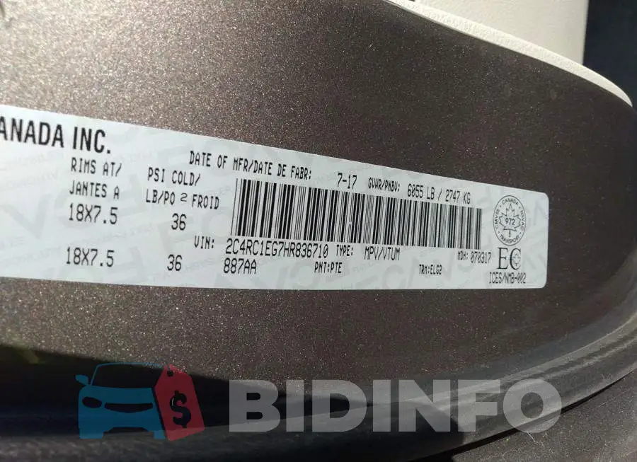 2C4RC1EG7HR836710 Photo# 9