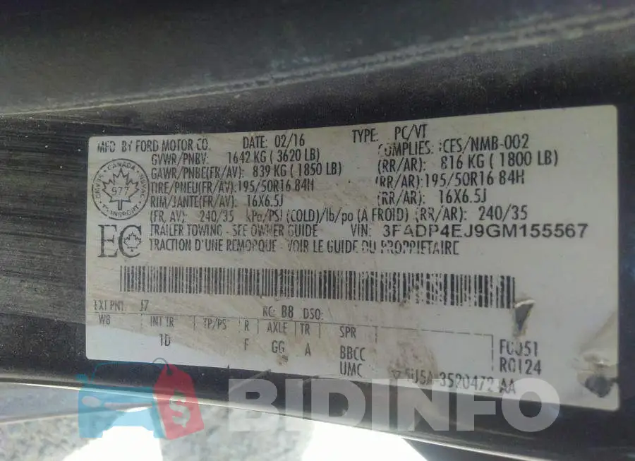 3FADP4EJ9GM155567 Photo# 9