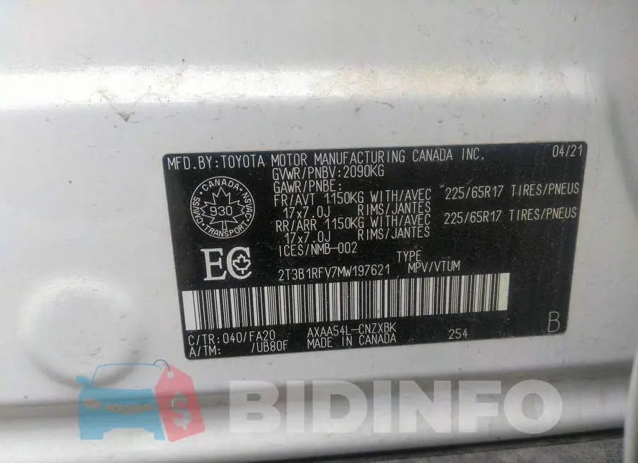 2T3B1RFV7MW197621 Photo# 9