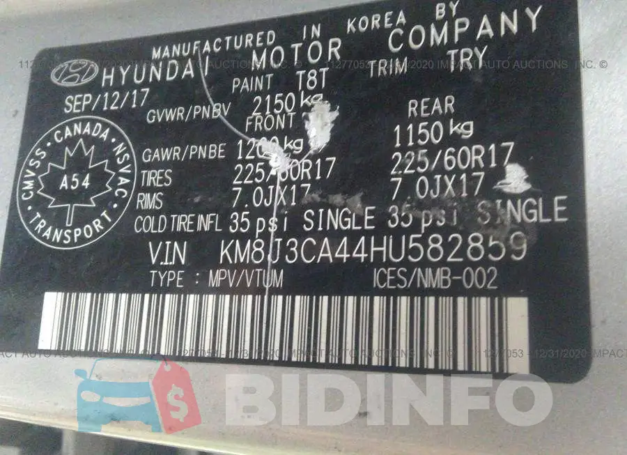 KM8J3CA44HU582859 Photo# 9