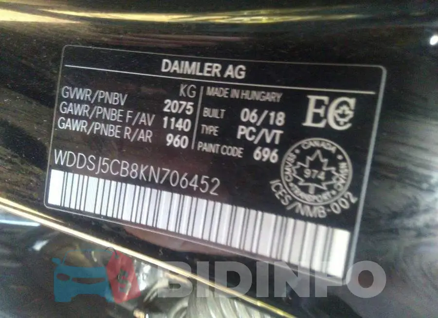 WDDSJ5CB8KN706452 Photo# 9