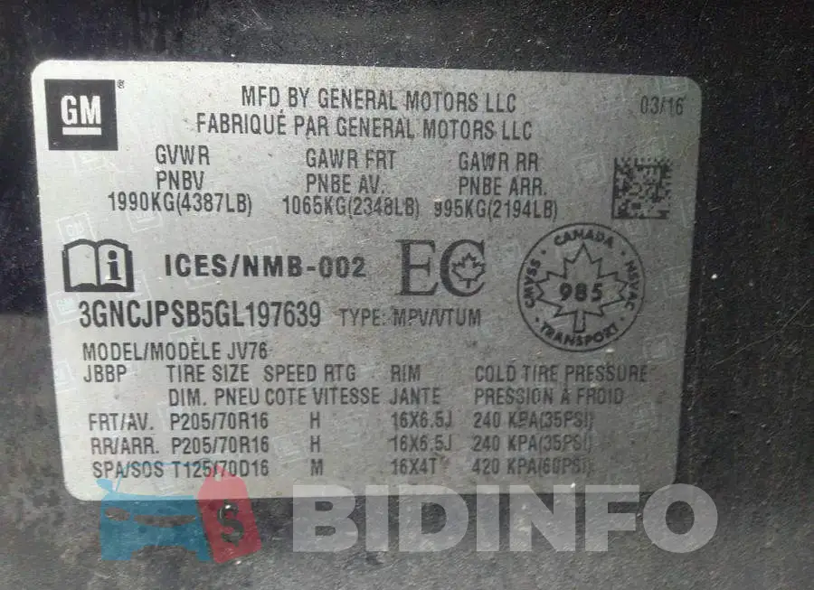 3GNCJPSB5GL197639 Photo# 9