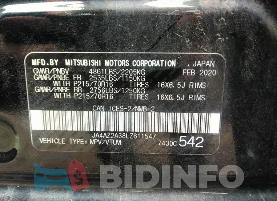 JA4AZ2A38LZ611547 Photo# 9