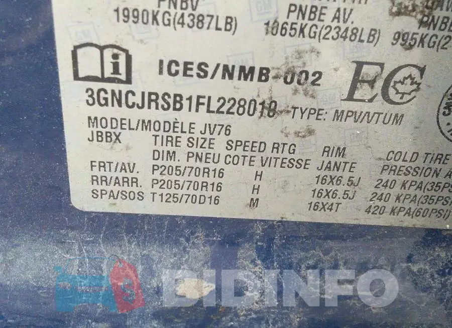 3GNCJRSB1FL228010 Photo# 9