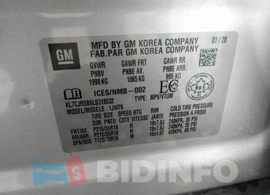 KL7CJRSB6LB318532 Photo# 9