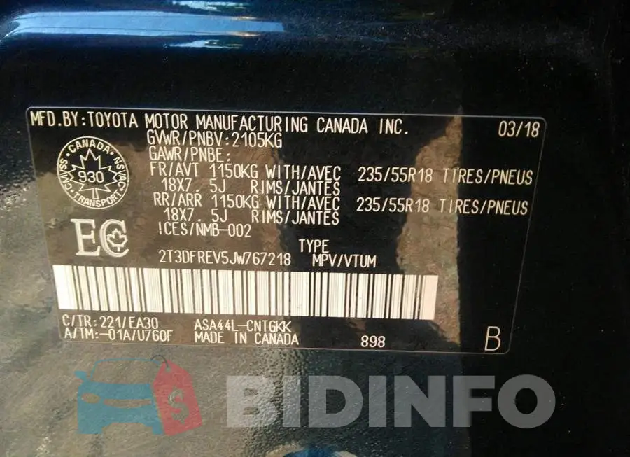 2T3DFREV5JW767218 Photo# 9