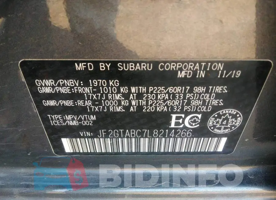 JF2GTABC7L8214266 Photo# 9