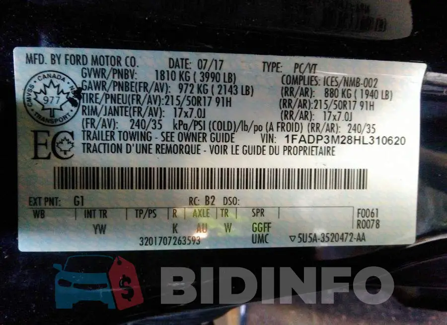 1FADP3M28HL310620 Photo# 9