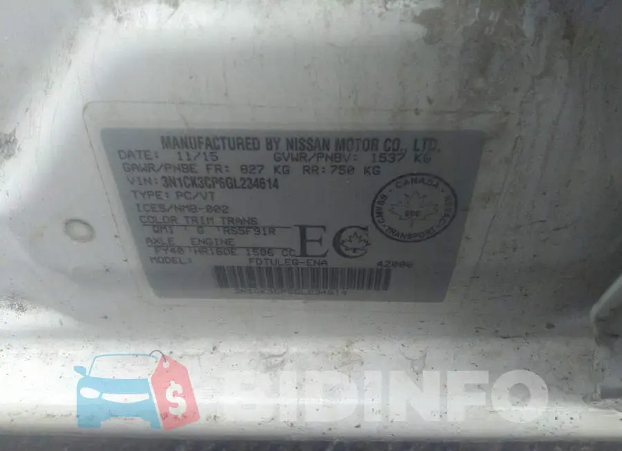 3N1CK3CP6GL234614 Photo# 9