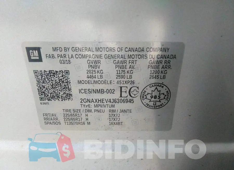 2GNAXHEV4J6306945 Photo# 9