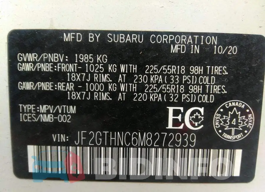 JF2GTHNC6M8272939 Photo# 9