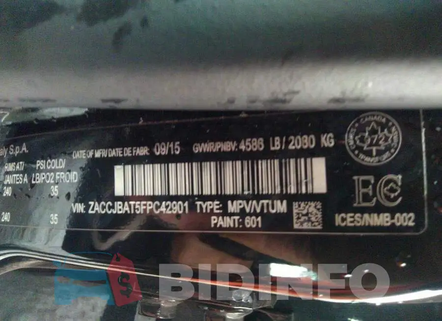 ZACCJBAT5FPC42901 Photo# 9