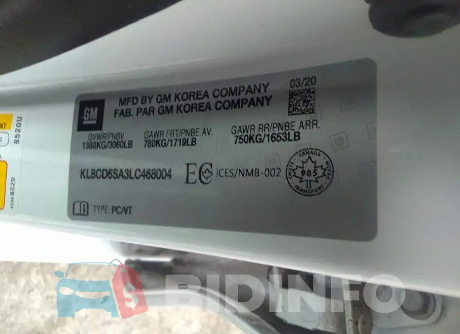 KL8CD6SA3LC468004 Photo# 9