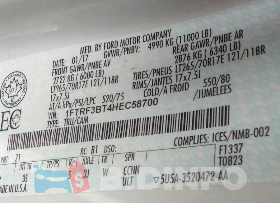 1FTRF3BT4HEC58700 Photo# 9