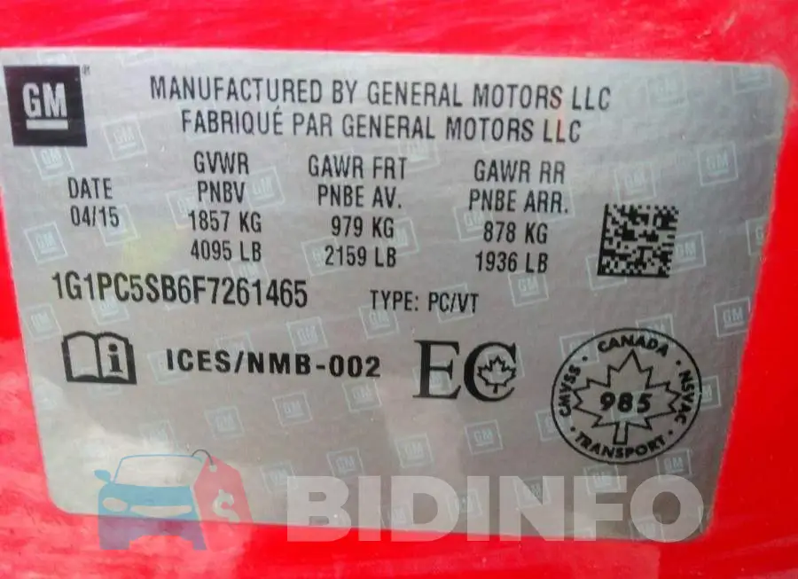 1G1PC5SB6F7261465 Photo# 9