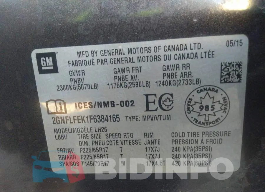 2GNFLFEK1F6384165 Photo# 9