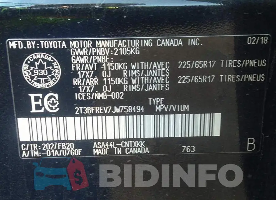 2T3BFREV7JW758494 Photo# 9
