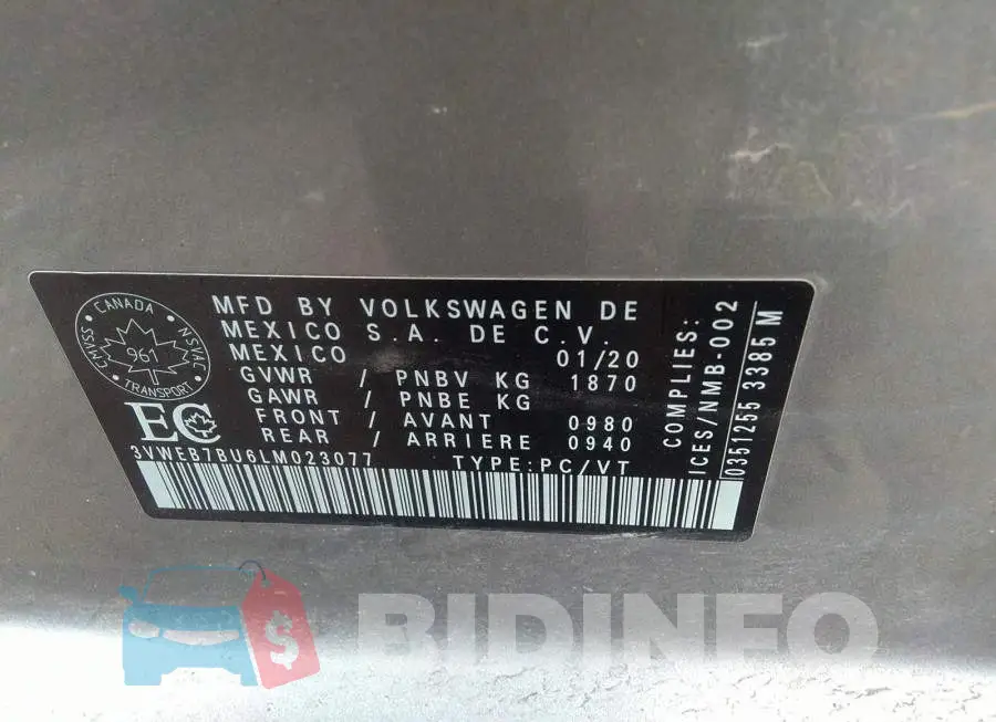 3VWEB7BU6LM023077 Photo# 9