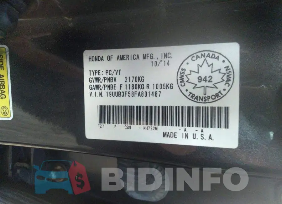 19UUB3F58FA801487 Photo# 9