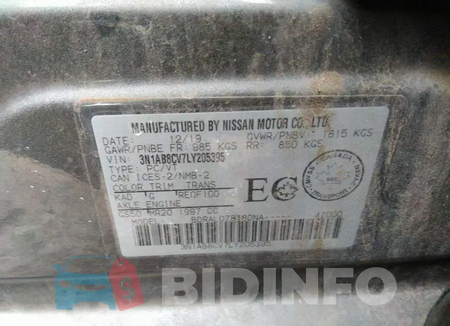 3N1AB8CV7LY205395 Photo# 9