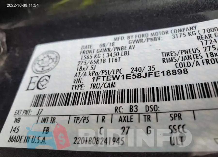 1FTEW1E58JFE18898 Photo# 8