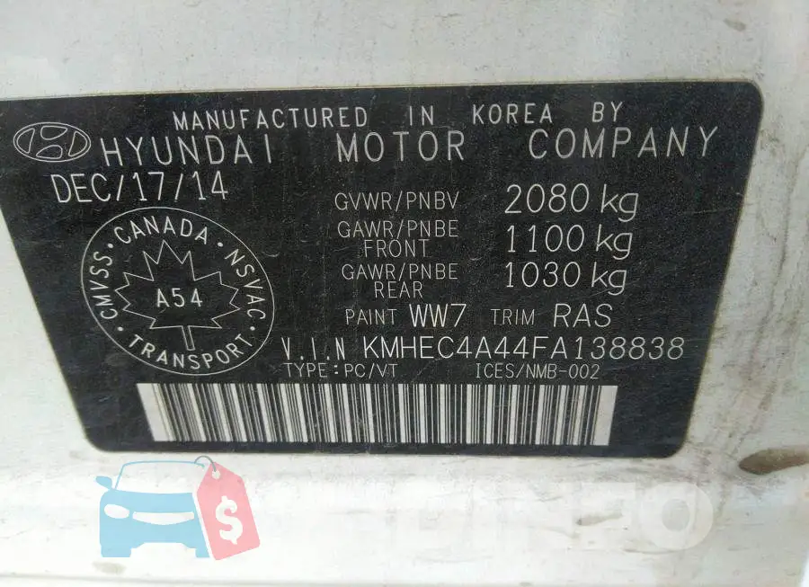 KMHEC4A44FA138838 Photo# 9