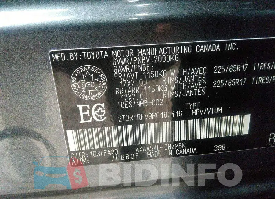 2T3R1RFV9MC180416 Photo# 9
