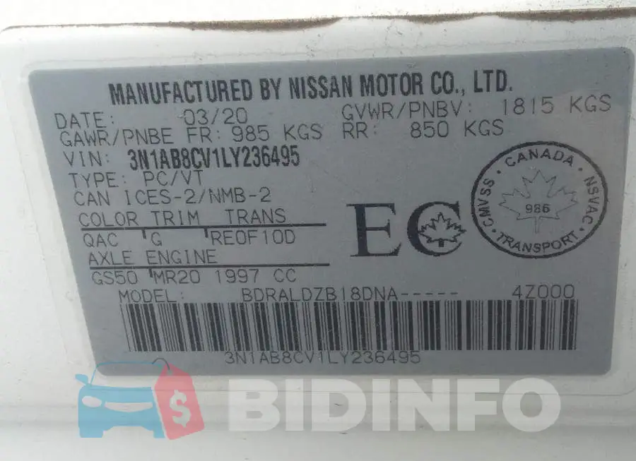 3N1AB8CV1LY236495 Photo# 9