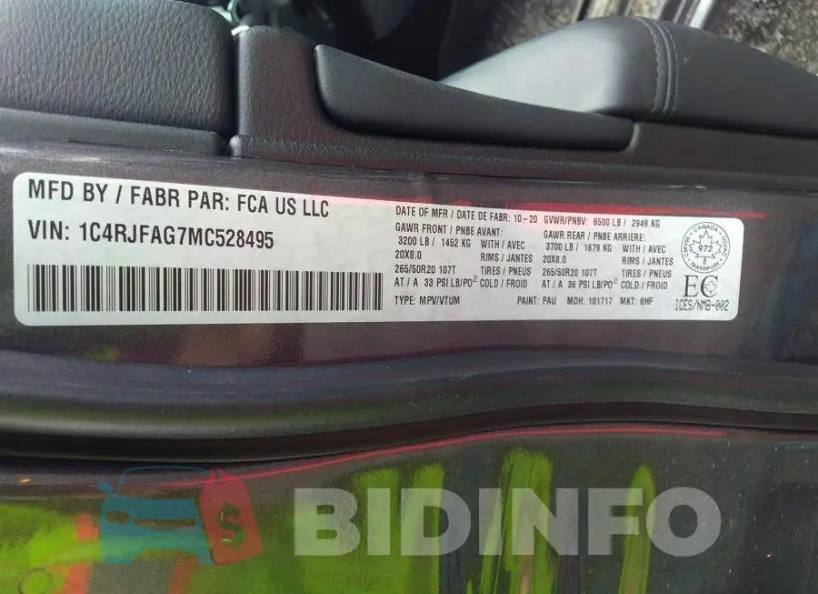 1C4RJFAG7MC528495 Photo# 9