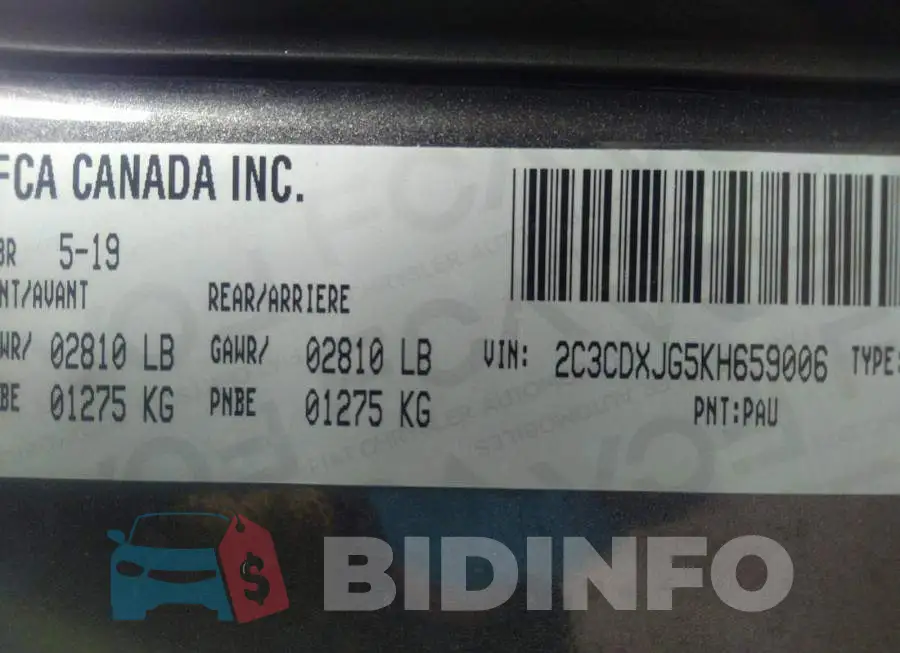 2C3CDXJG5KH659006 Photo# 9