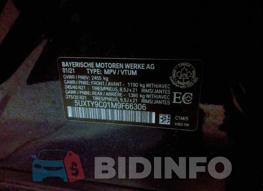 5UXTY9C01M9F66306 Photo# 9