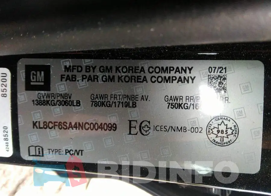 KL8CF6SA4NC004099 Photo# 9