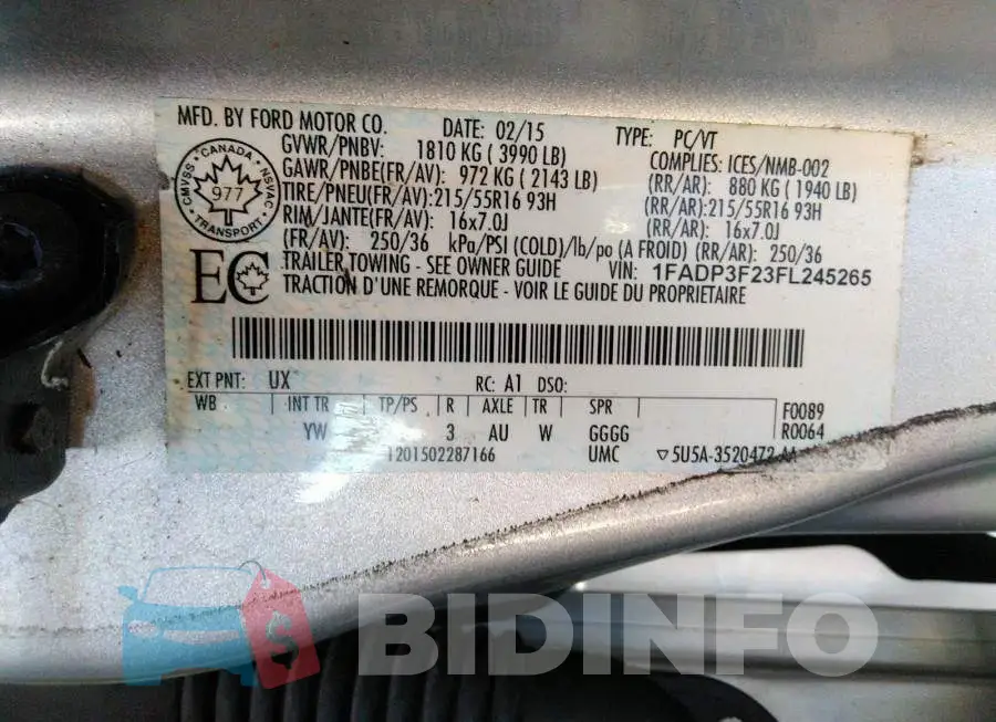 1FADP3F23FL245265 Photo# 9