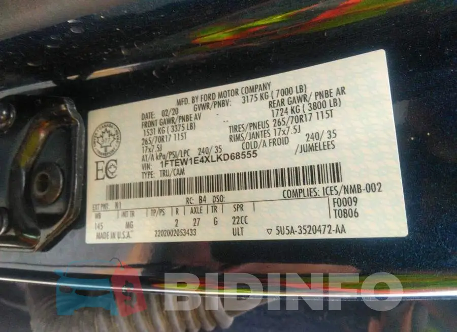 1FTEW1E4XLKD68555 Photo# 9