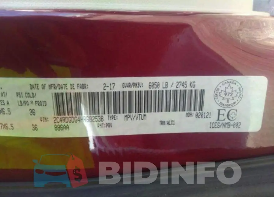 2C4RDGDG4HR682538 Photo# 9