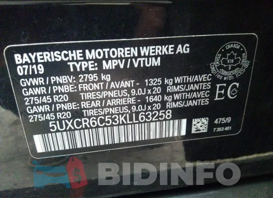5UXCR6C53KLL63258 Photo# 9