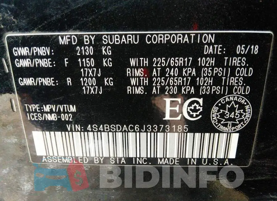 4S4BSDAC6J3373185 Photo# 9
