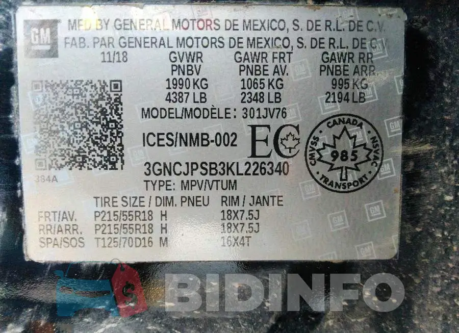 3GNCJPSB3KL226340 Photo# 9