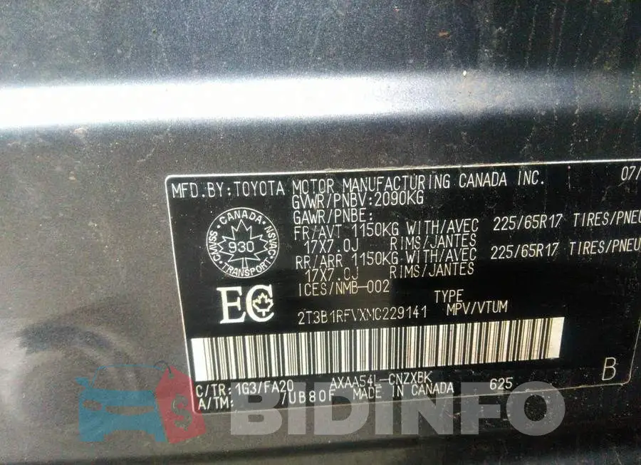 2T3B1RFVXMC229141 Photo# 9