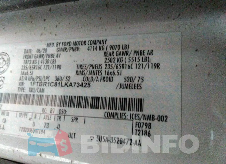 1FTBR1C81LKA73425 Photo# 9