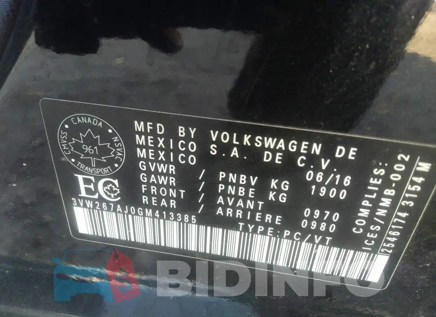 3VW267AJ0GM413385 Photo# 9