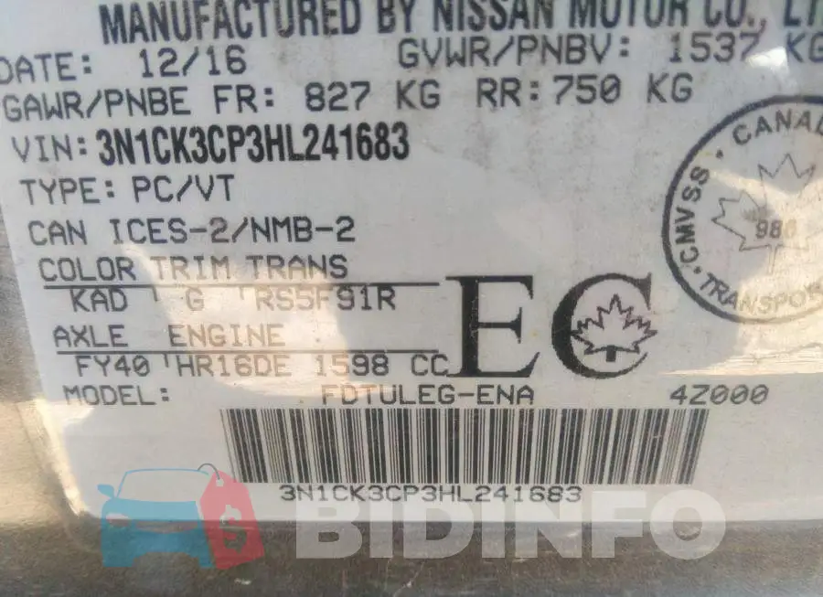 3N1CK3CP3HL241683 Photo# 9