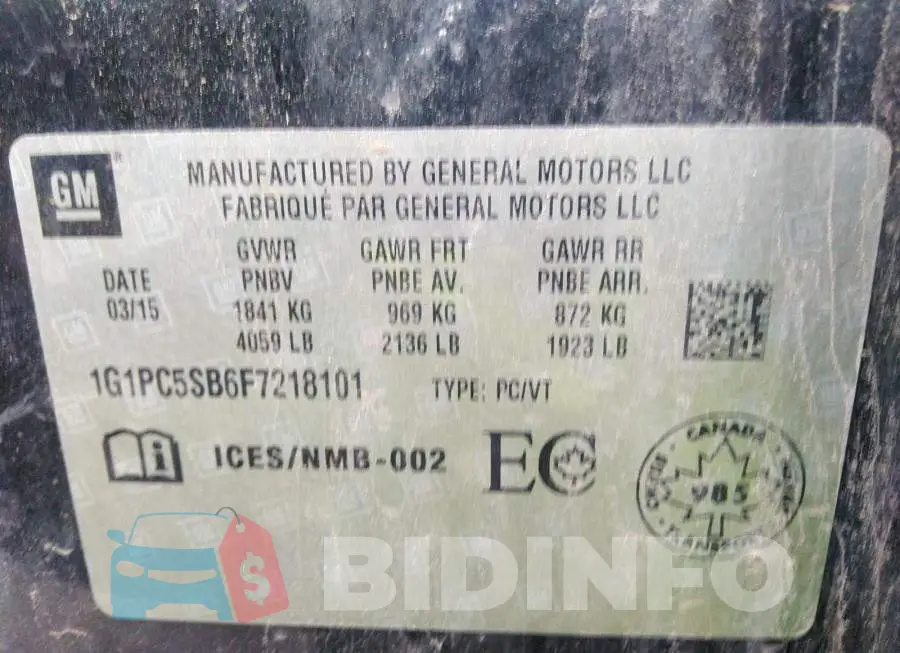 1G1PC5SB6F7218101 Photo# 9