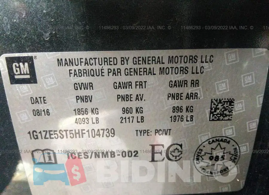 1G1ZE5ST5HF104739 Photo# 9