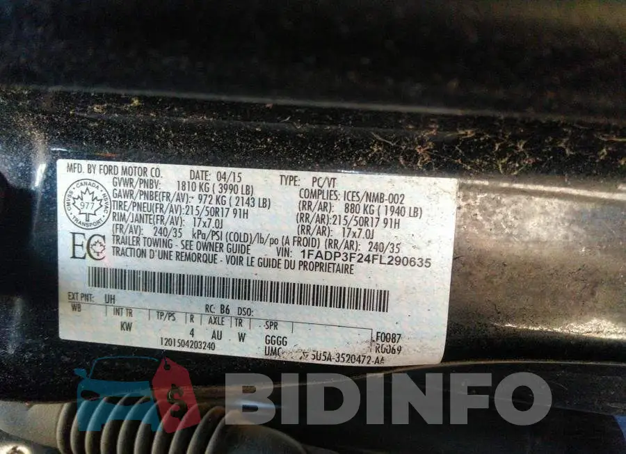 1FADP3F24FL290635 Photo# 9