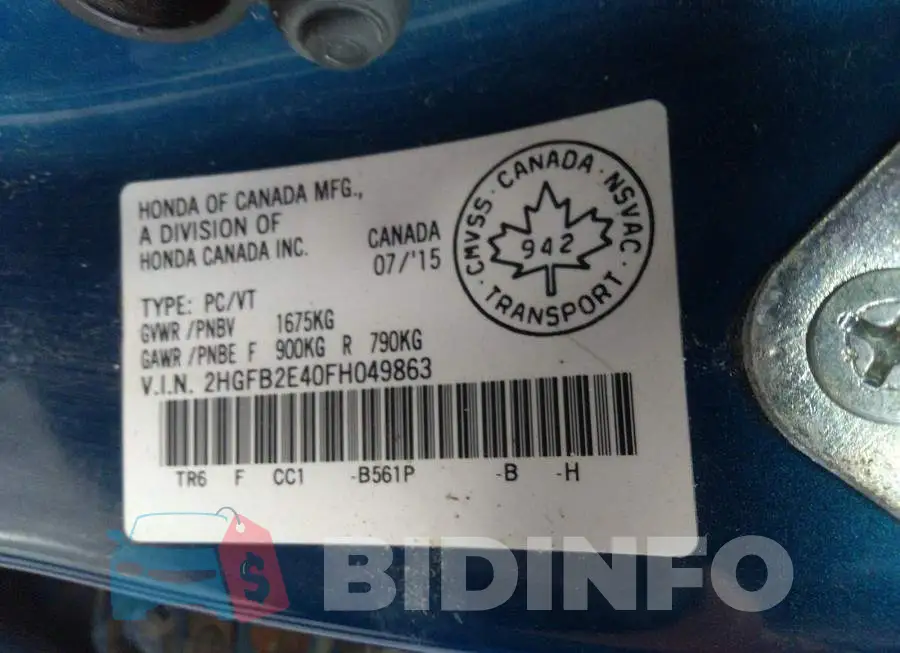 2HGFB2E40FH049863 Photo# 9