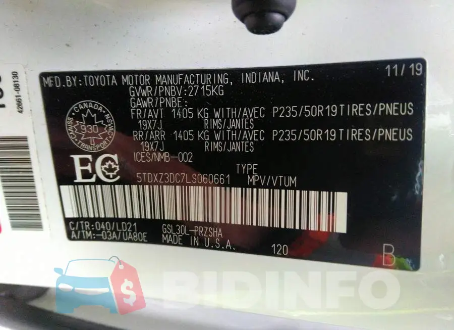 5TDXZ3DC7LS060661 Photo# 9