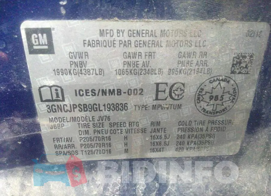 3GNCJPSB9GL193836 Photo# 9