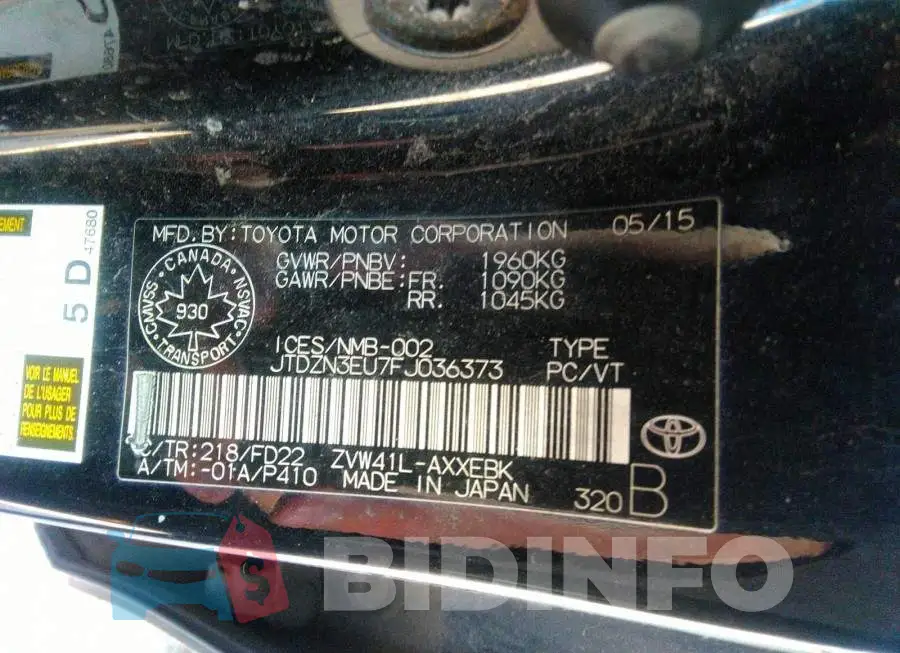 JTDZN3EU7FJ036373 Photo# 9