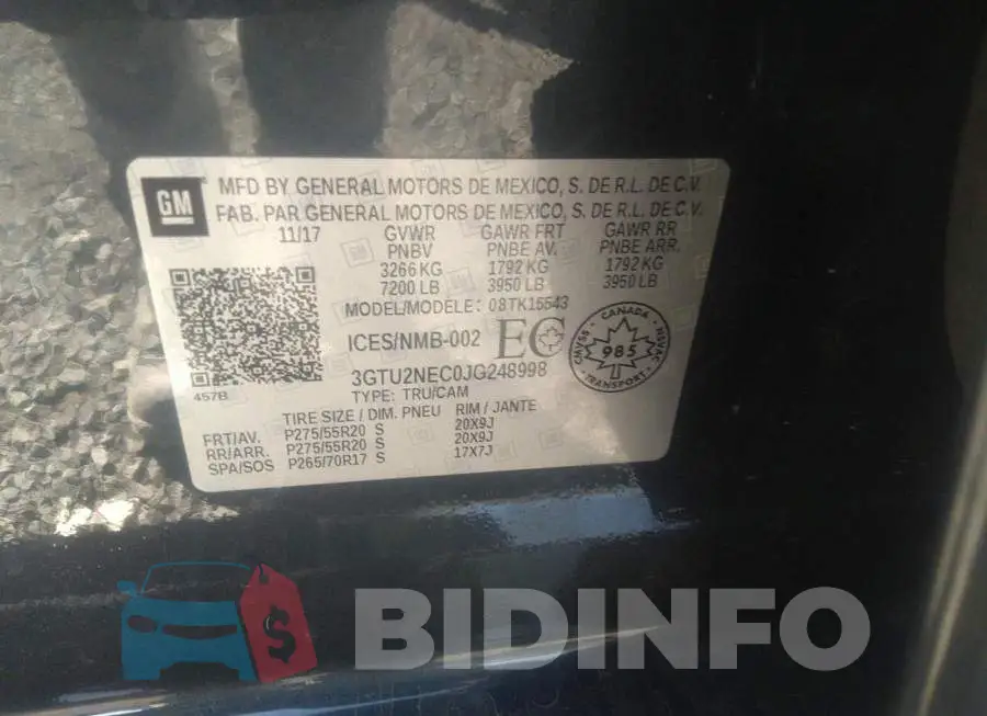 3GTU2NEC0JG248998 Photo# 9